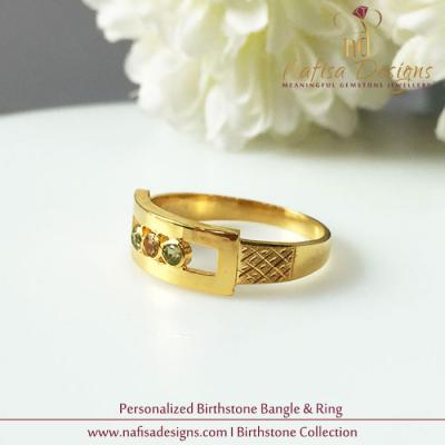 Personalized Birthstone Bangle & Ring