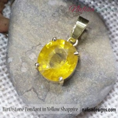 Birthstone Pendant in Yellow Sapphire